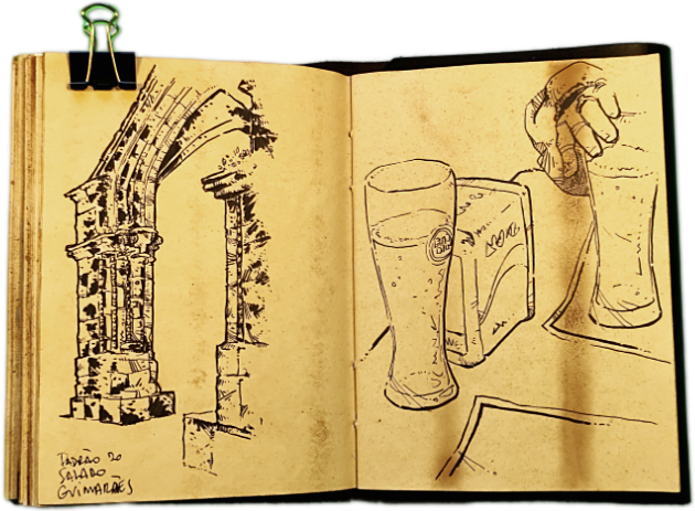 Padrão do Salado a Brush Pen Drawing in Guimarães