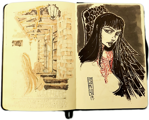 Vampire Angels in Ink in an Imaginary World