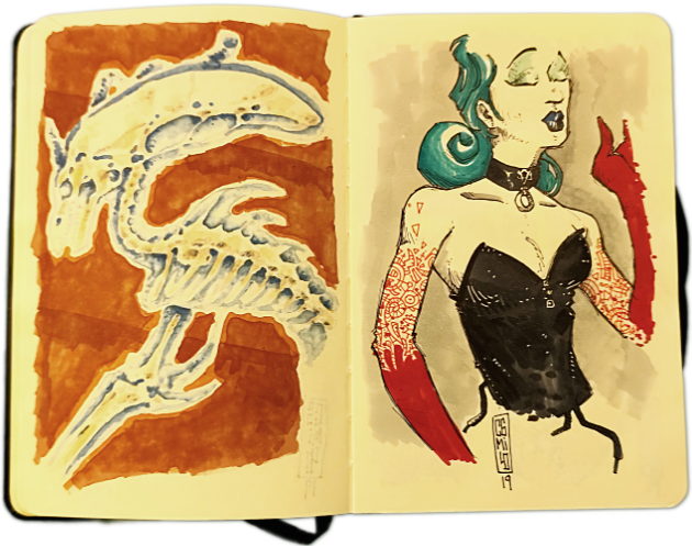 Pin-up Vampire in a Post-Apocalyptic Steampunk Series