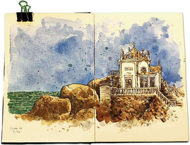 Capela do Senhor da Pedra in Watercolor and a Slow Day