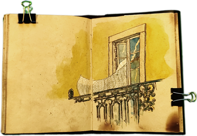 Largo da Graça in a Balcony of Open Windows