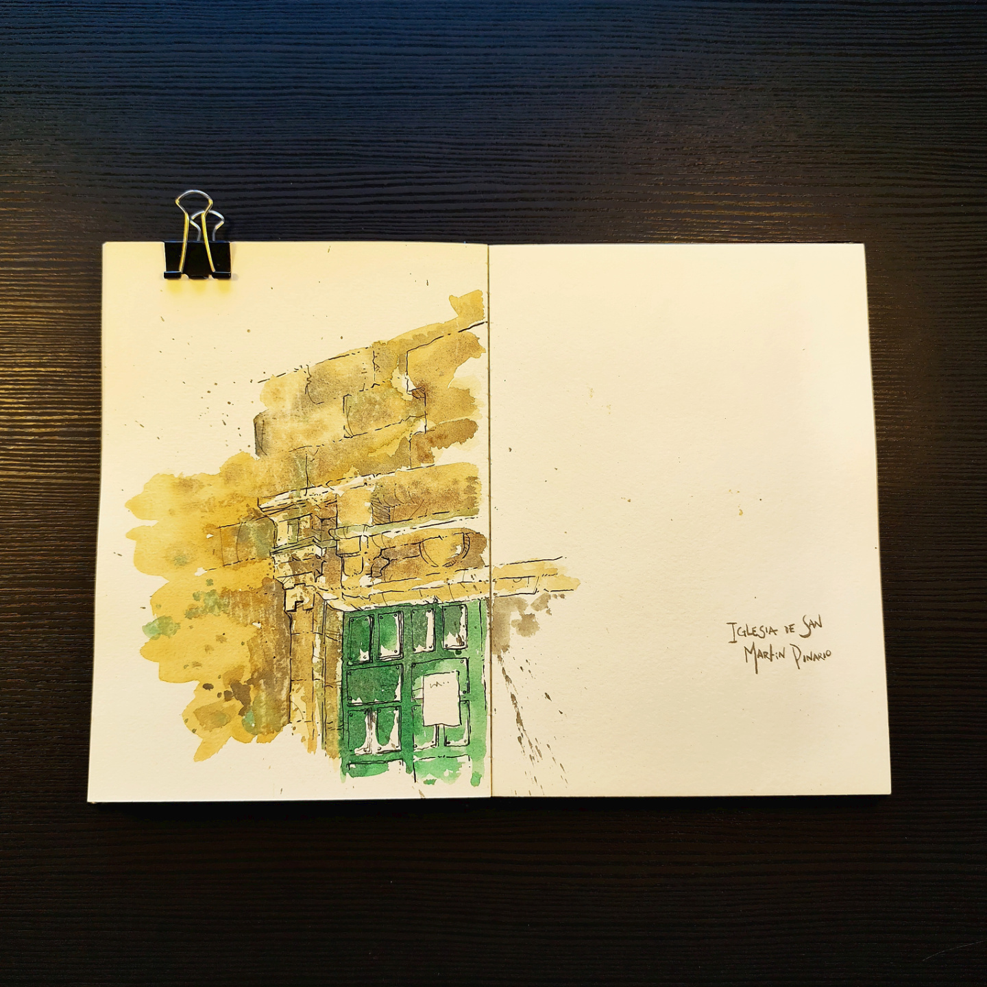 watercolor sketch of Santiago de Compostela, forgotten corners of the Spanish city