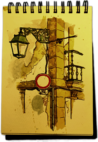 Watercolor of a Corner in Viana do Castelo