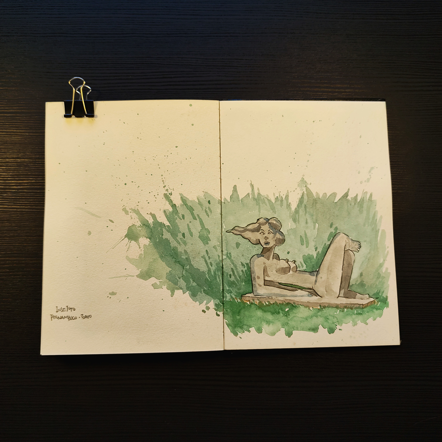 illustration of a sculpture by Abelardo da Hora in the garden of Instituto Pernambuco Porto