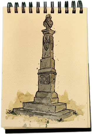 Pillory at Jardim das Sete Bicas in Cartoon Lines