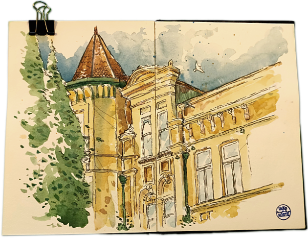 Palacete Brandão in a Watercolor of Dream and Tragedy